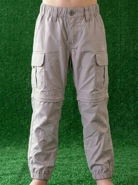 Simply Styled Boys Convertible Cargo Pants Size M 8 Beige Ripstop Zip Off Hiking